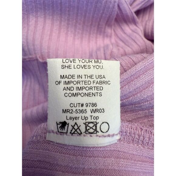 Show Me Your Mumu Women's Layer Up Top Size XS Lilac Rib Knit Turtleneck - Picture 10 of 10
